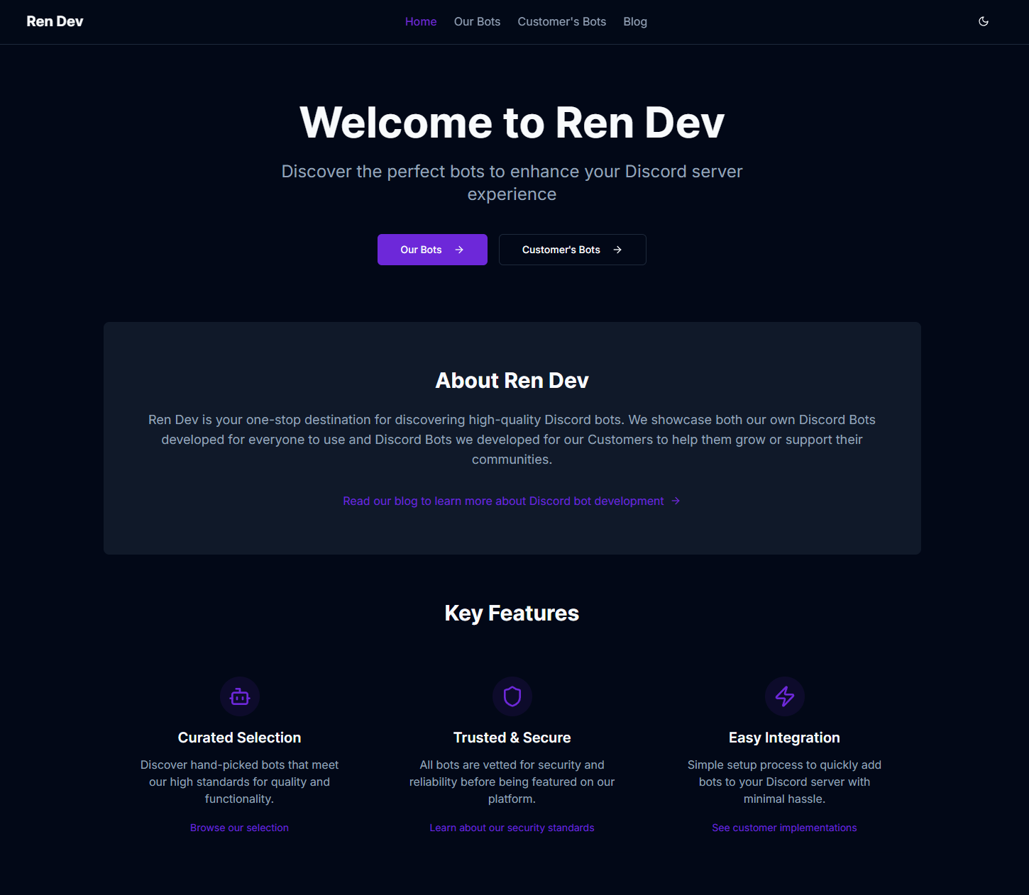 Discord Bot Developer Portfolio Website