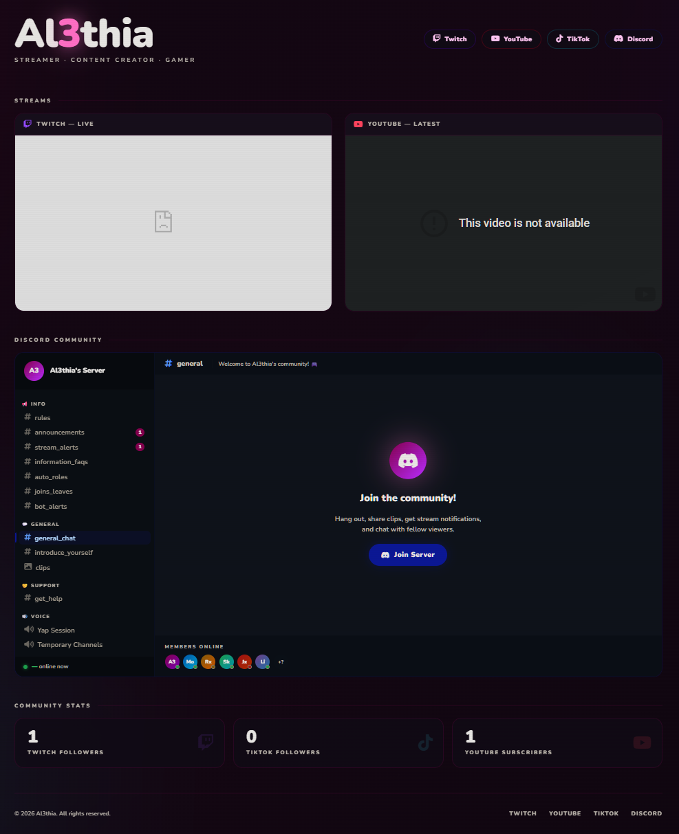 Streamer Website